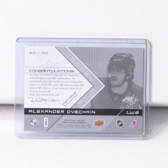 Alexander Ovechkin Game-Used Jersey Quad Hockey Card Washington Capitals 2008/09 - Picture 2 of 2